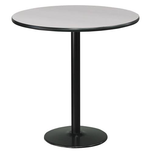 Round Bar Height Table Walnut Top Black Base U967