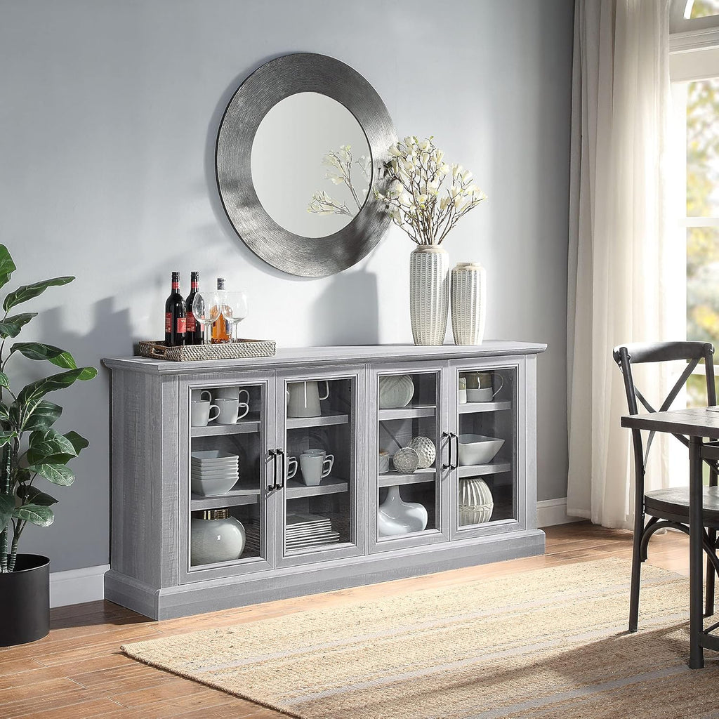 Stone Grey Wood Sideboard Buffet with Storage Cabinet H9239