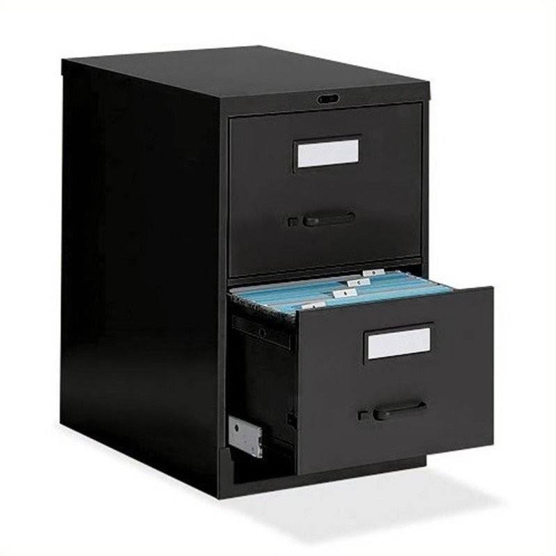 2 Drawer Legal Size Low Profile Metal File Cabinet Black N589