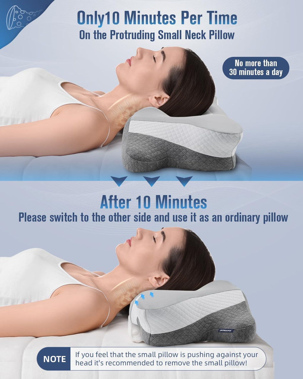 Ergonomic Memory Foam Cervical Neck Pillow with Cooling Pillowcase J462