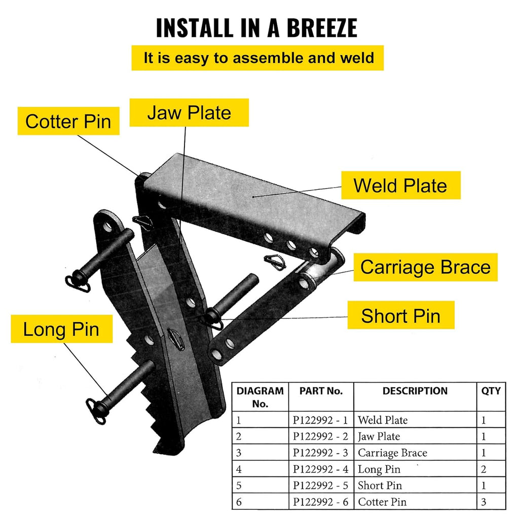 32 inch Backhoe Excavator Thumb Attachment Adjustable Weld On V98645