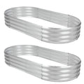 2Pack Raised Garden Bed 6×3×1FT Galvanized Oval Large Steel Planter Box F40687