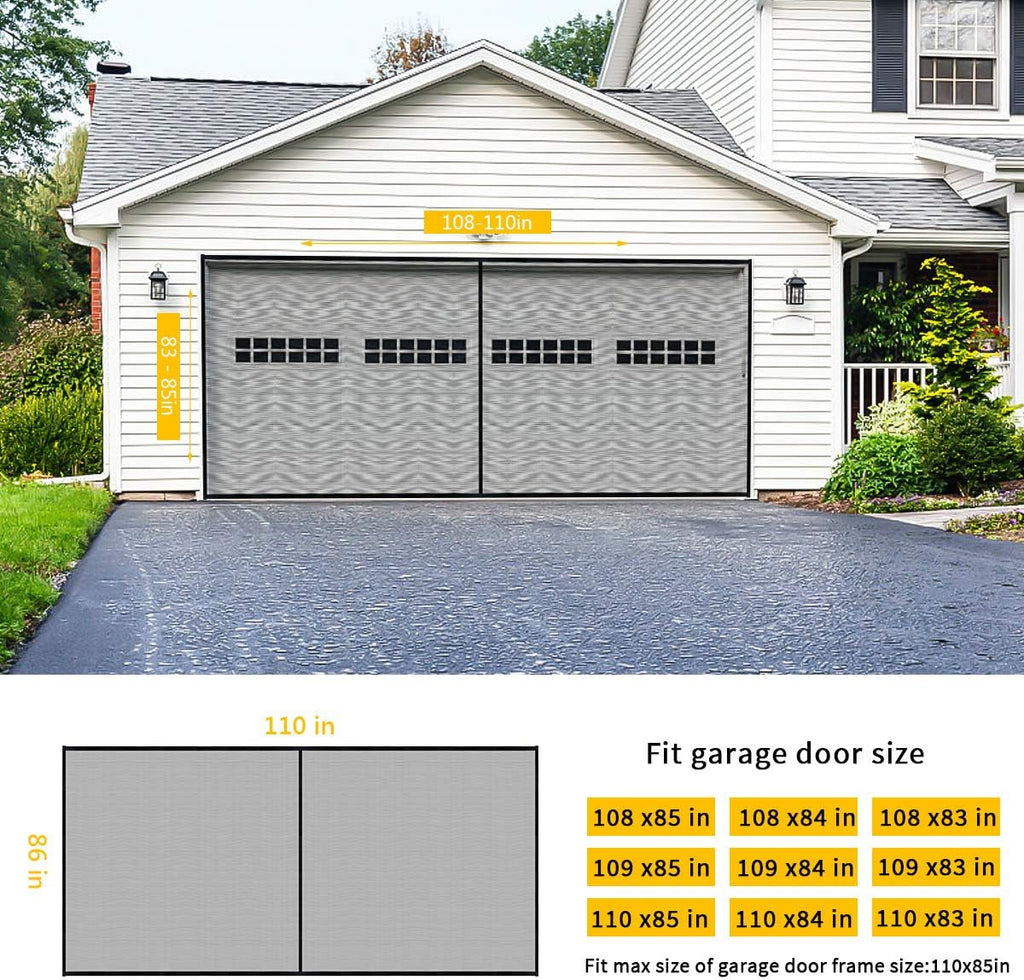 2 Car 16x7FT Heavy Duty Magnetic Garage Door Screen L48960