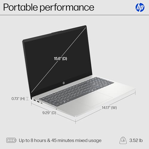 15.6 inch Laptop, HD Touchscreen Display, AMD Ryzen 3 7320U, 8 GB RAM, 256 GB SSD, AMD Radeon Graphics, Windows 11 Home, Natural Silver I659815