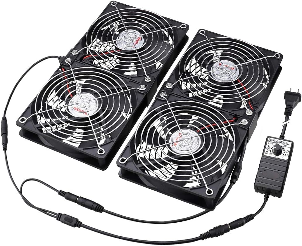 4 x 120mm AC Cooling Fan with Variable Speed Control Pack of 2 I168