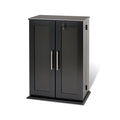 Black Locking Media Storage Cabinet with Shaker Doors A721089
