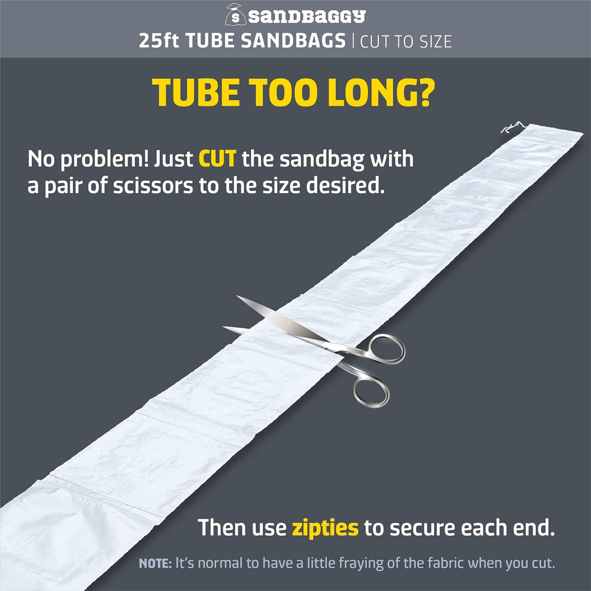 25 Ft Empty Tube Sandbags with UV Protection, 5 Tube Bags P3204