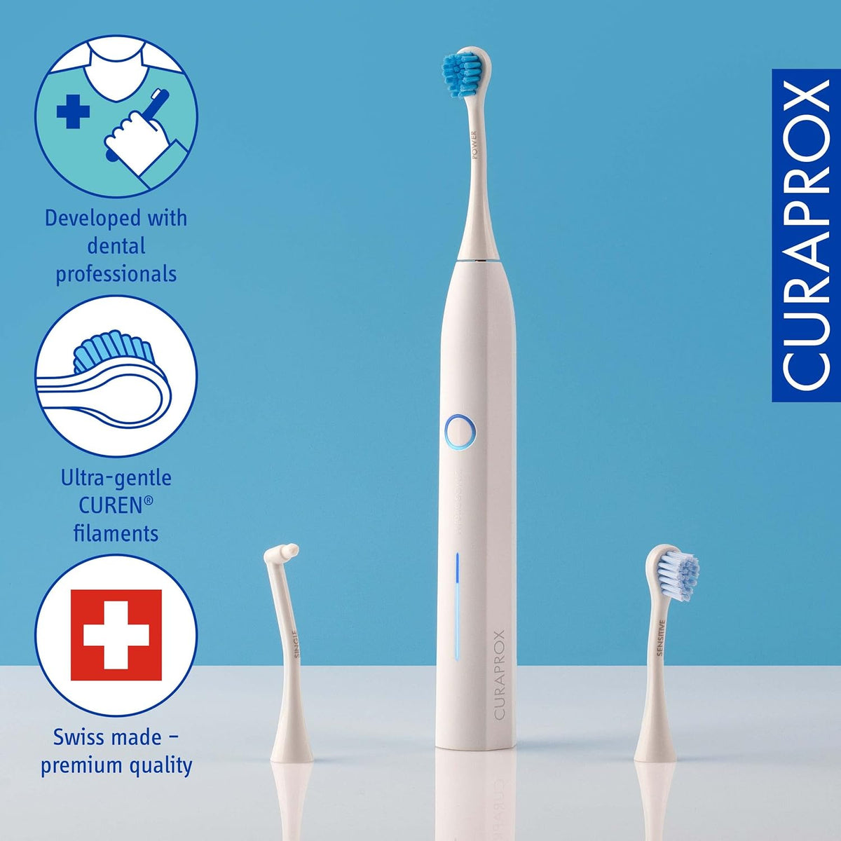 Electric Hydrosonic Toothbrush with 3 Brush Heads and Travel Case O943
