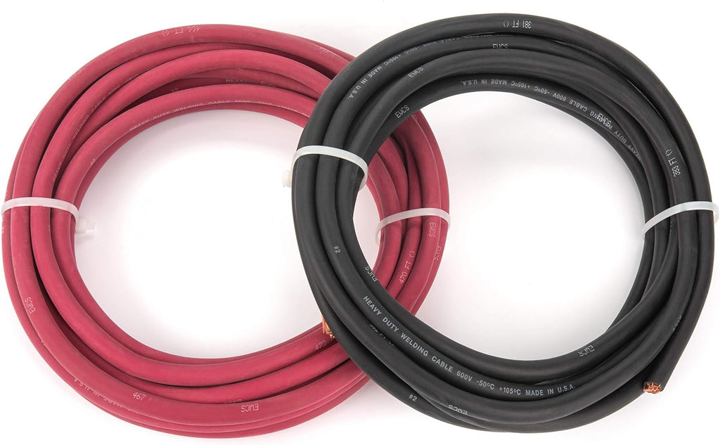 2 Gauge Welding Cable Black Red Combo Pack 20 Feet I673