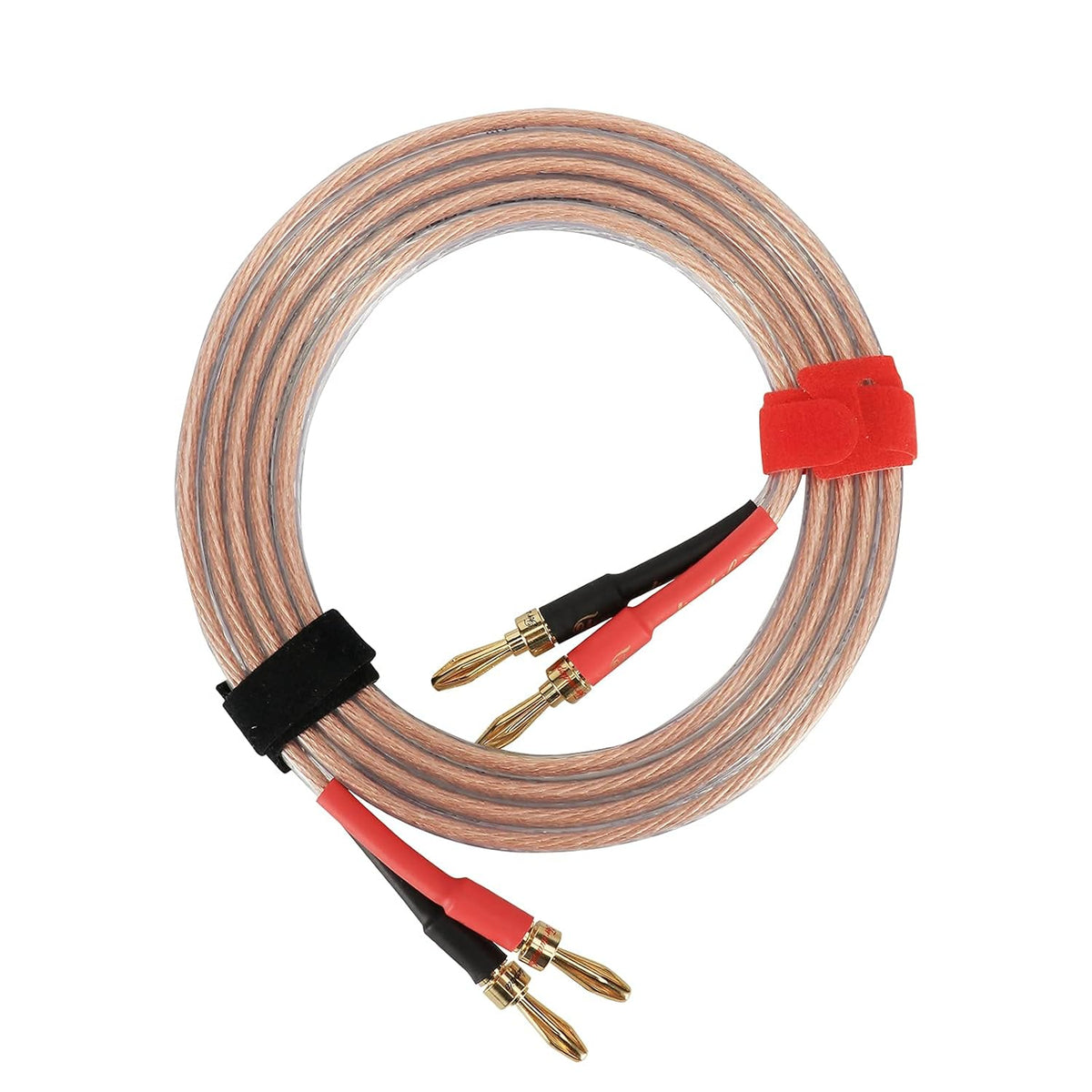 1 Pair 13AWG Oxygen-Free Copper Speaker Cables with Banana Plug Tips T354747