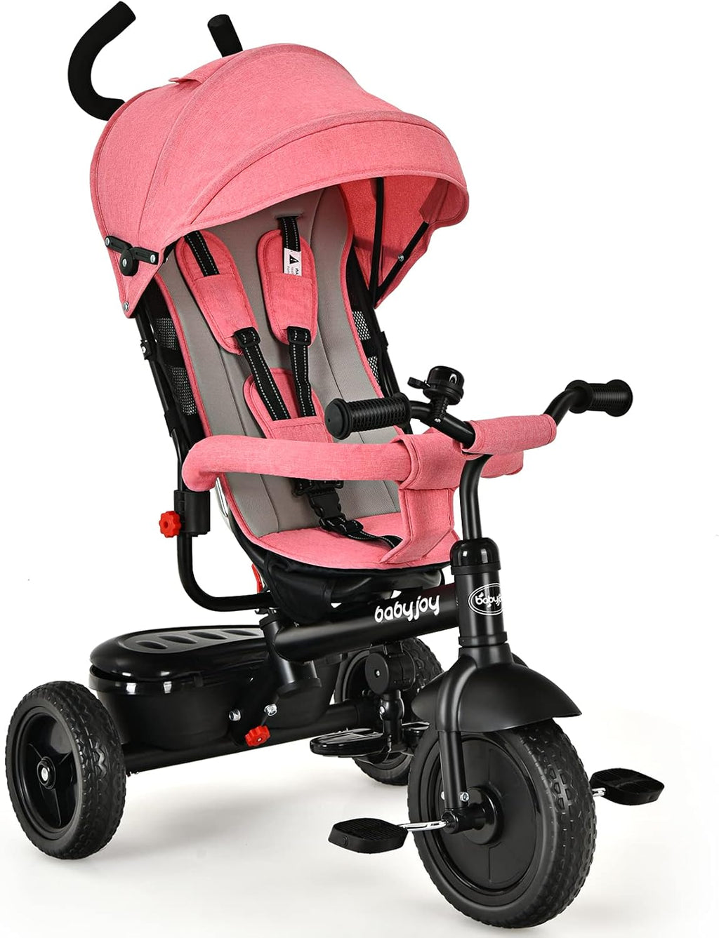 4-in-1 Toddler Tricycle with Push Handle & Canopy V67409