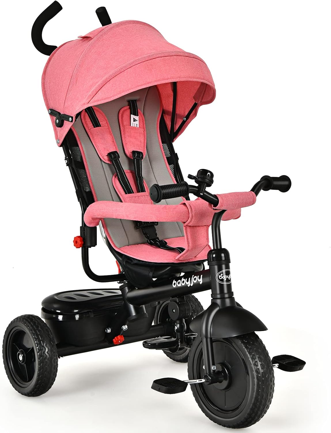 4-in-1 Toddler Tricycle with Push Handle & Canopy V67409