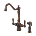 2-Handle Kitchen Faucet with Side Sprayer in Oil Rubbed Bronze V734008