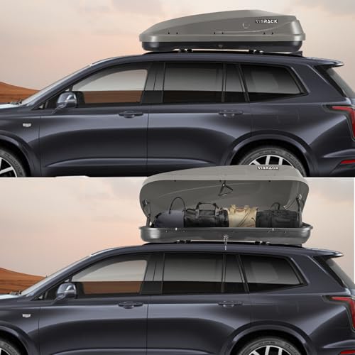 Gray 13 Cu.Ft Hard Shell Roof Cargo Box with Lock A5865