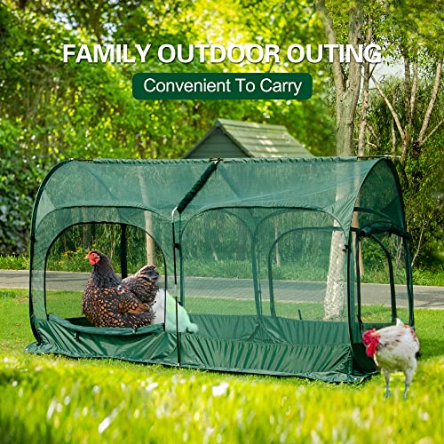 Green Pop-Up Chicken Pen with 3 Doors and Handbag G8972