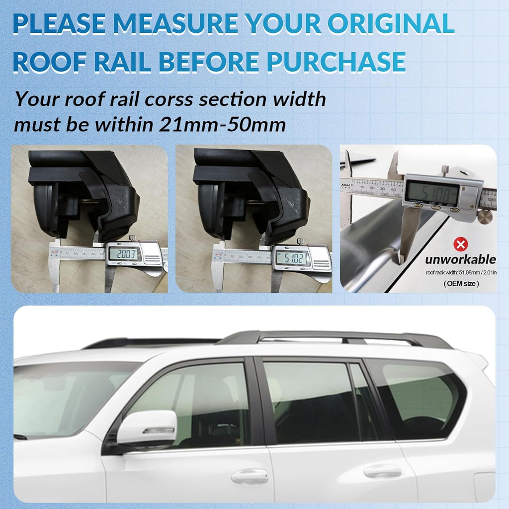 Black Adjustable Aero Aluminum Roof Rack Cross Bars S254