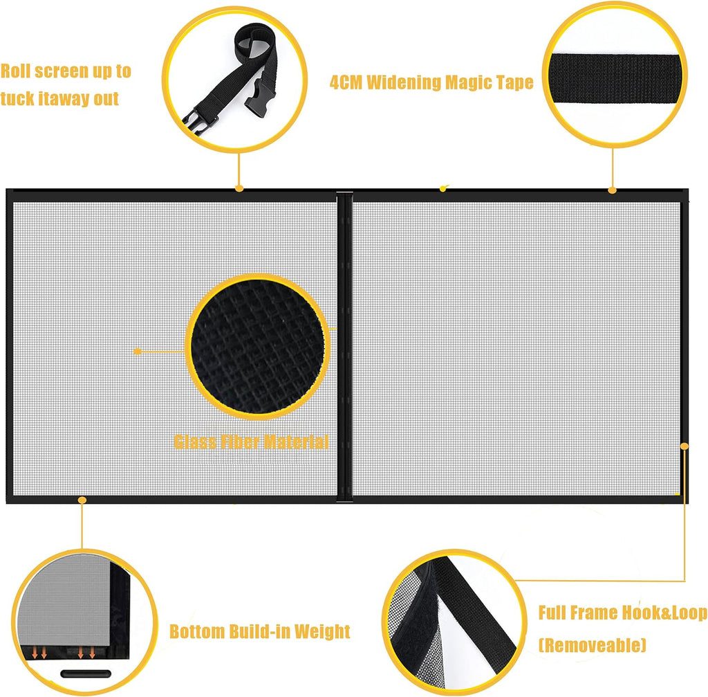 2 Car 16x7FT Heavy Duty Magnetic Garage Door Screen L48960