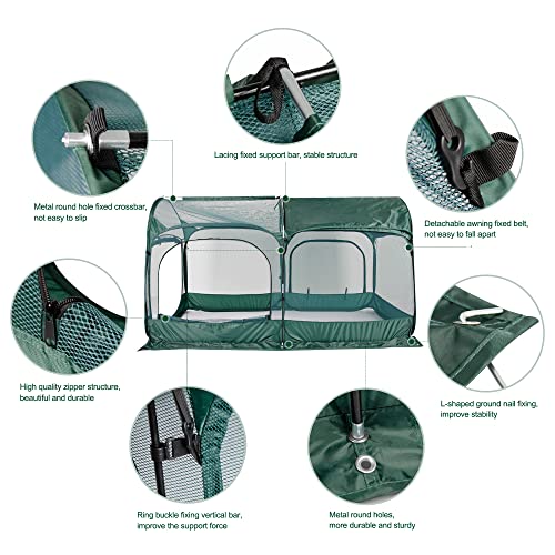 Green Pop-Up Chicken Pen with 3 Doors and Handbag G8972