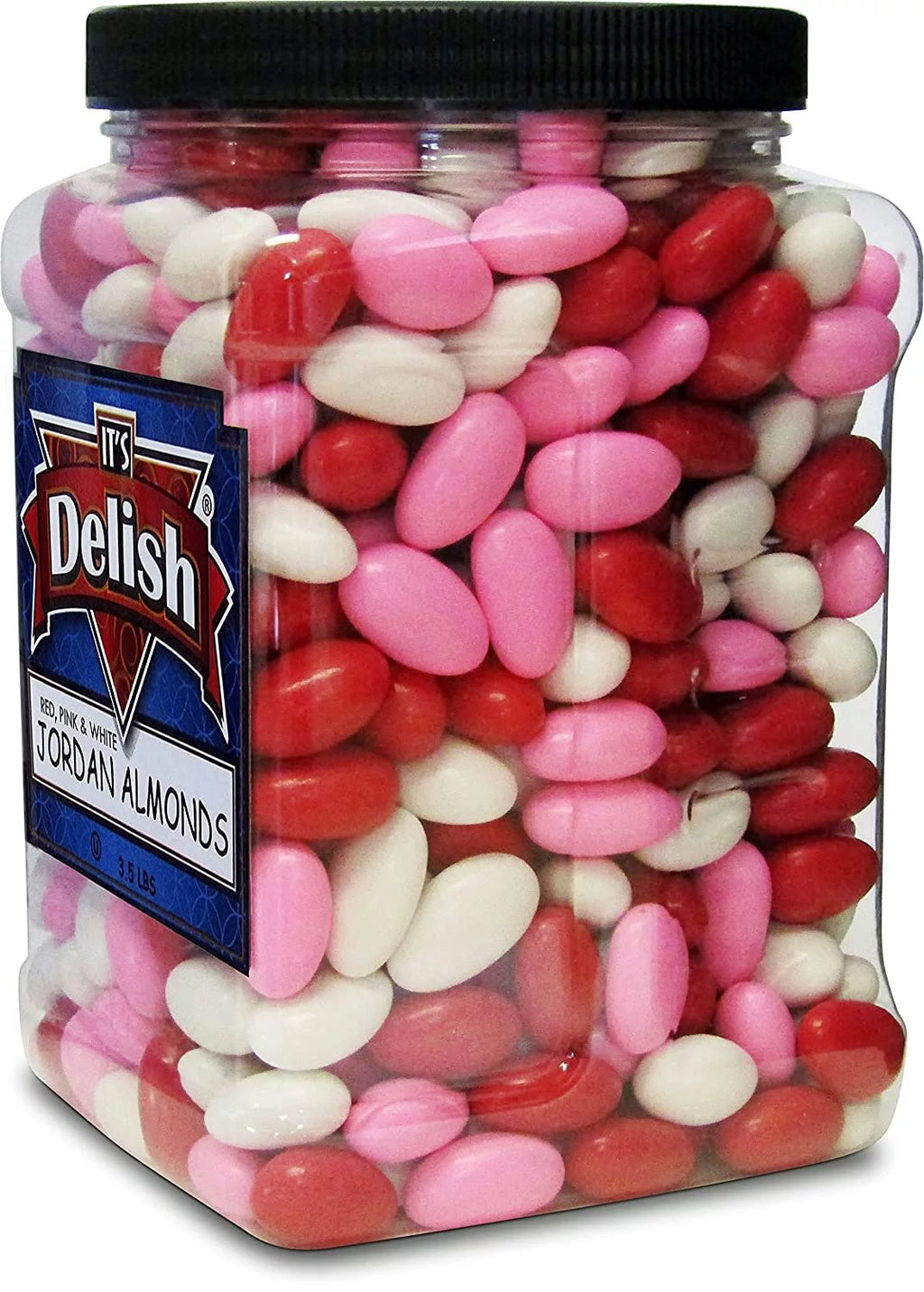 Red Pink & White Jordan Almonds Mix, 3.5 LBS Jumbo Container J9846