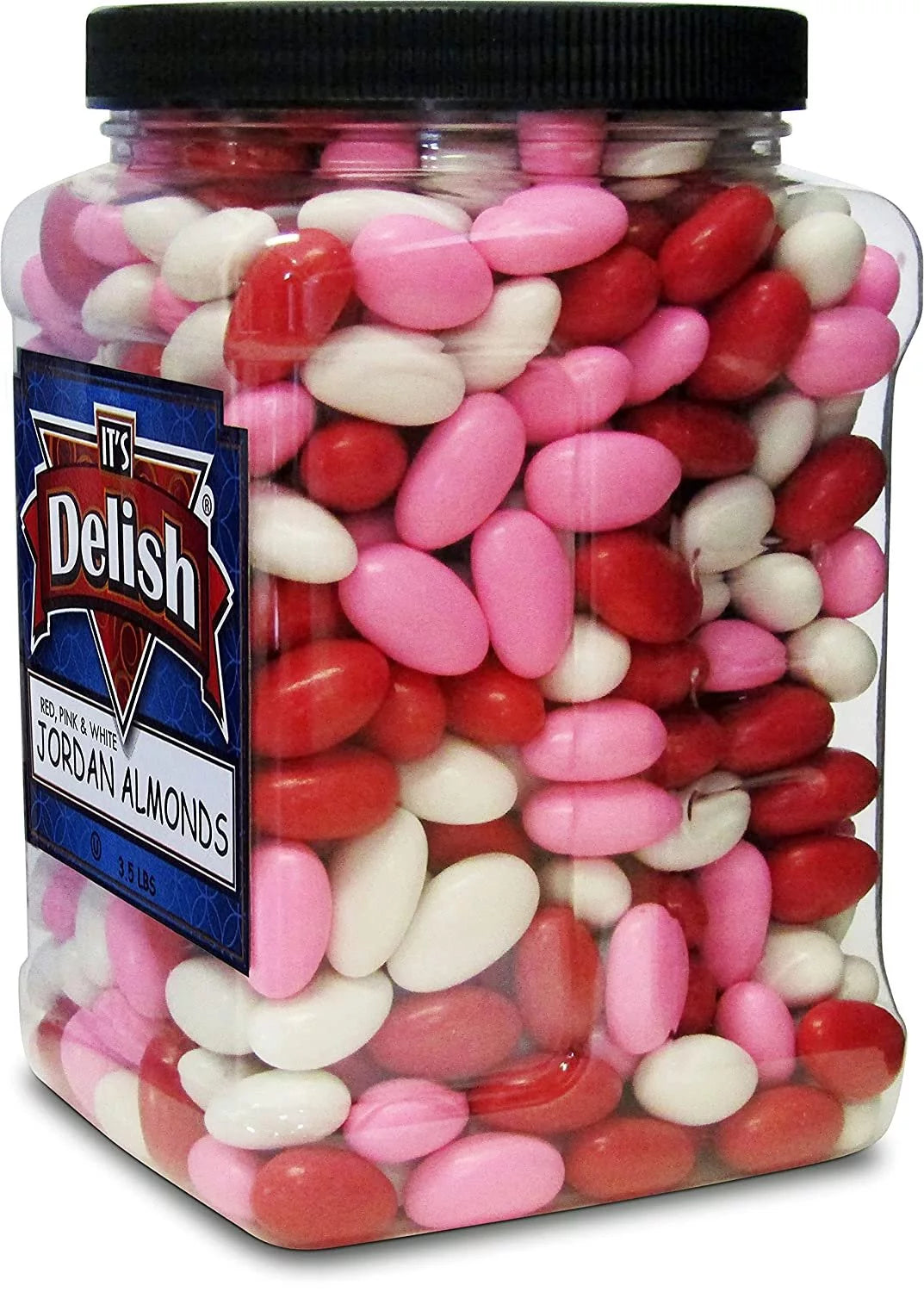 Red Pink & White Jordan Almonds Mix, 3.5 LBS Jumbo Container J9846