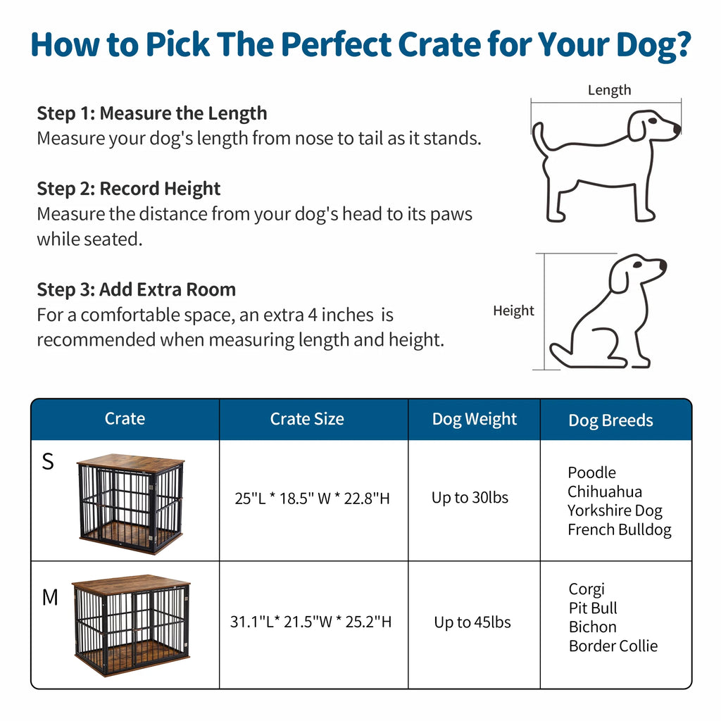 Medium Wooden Dog Crate Furniture with Washable Cushion Z841275