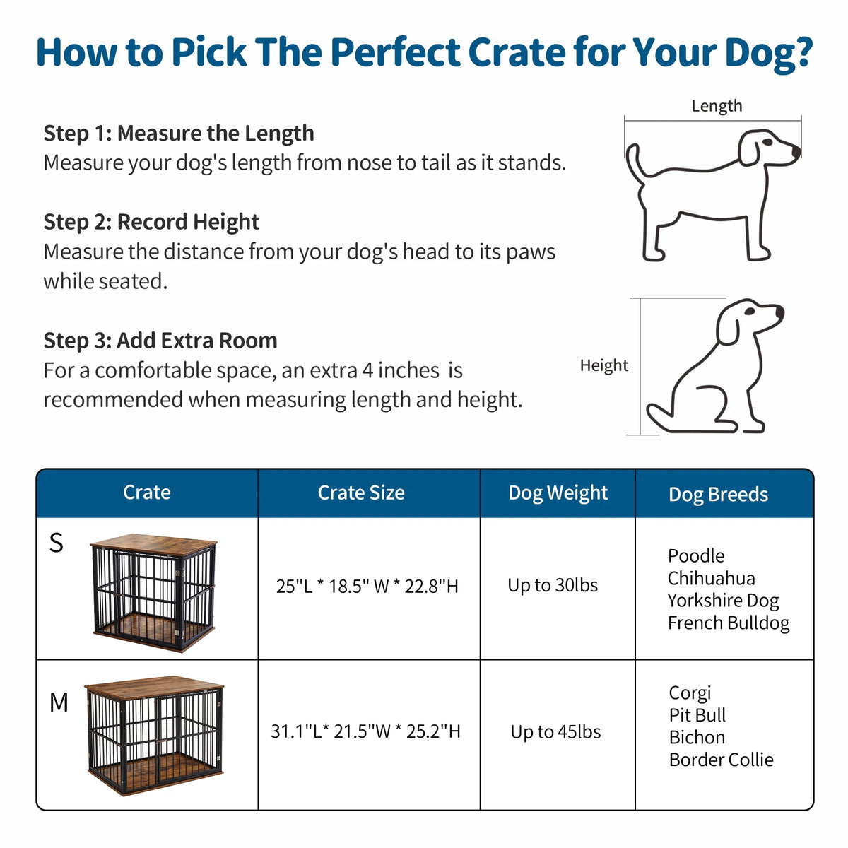 Medium Wooden Dog Crate Furniture with Washable Cushion Z841275