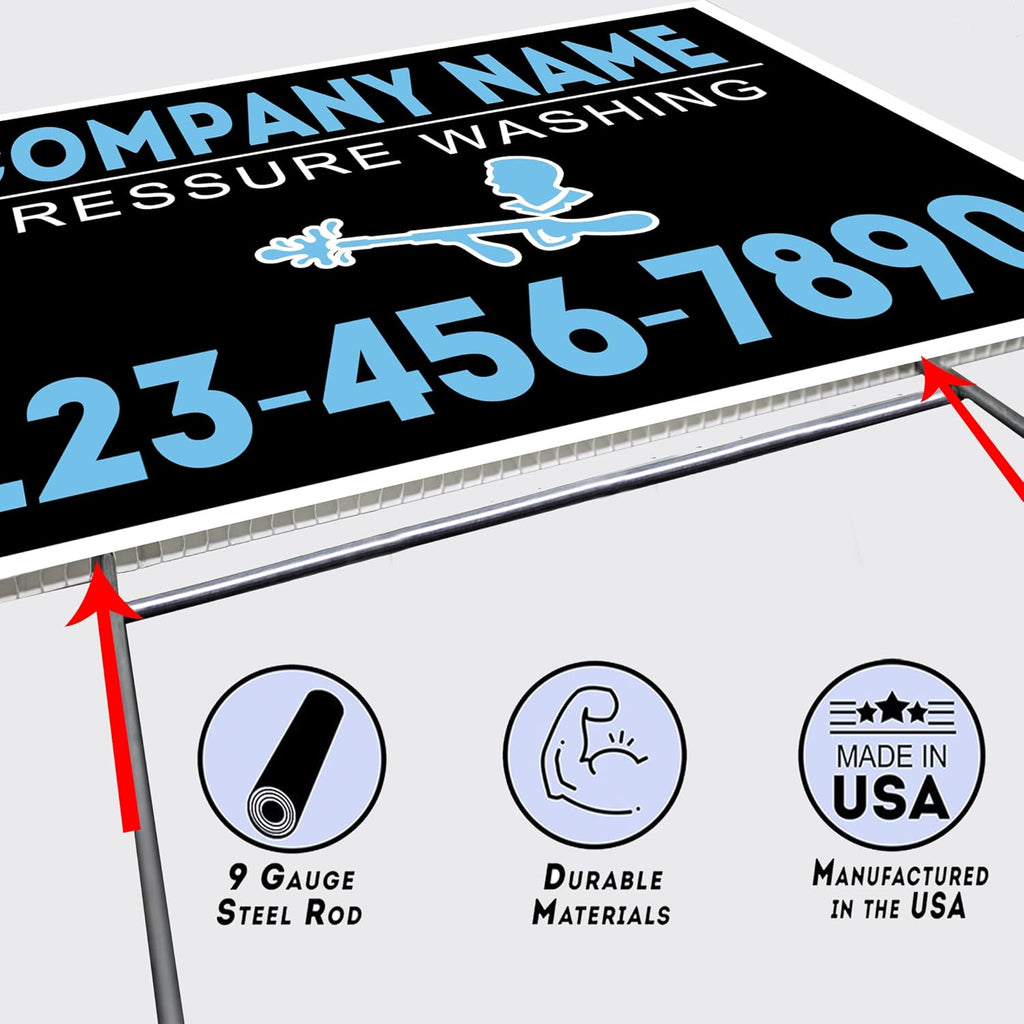Plastic 18x12" Double-Sided Pressure Washing Signs (100) X220