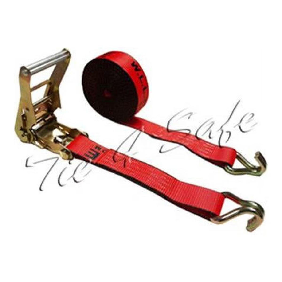 Red 10 Piece Ratchet Tie Downs with Flat Hooks M5181