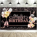 Rose Gold Glitters Birthday Banner Backdrop 45" x 70" U84028