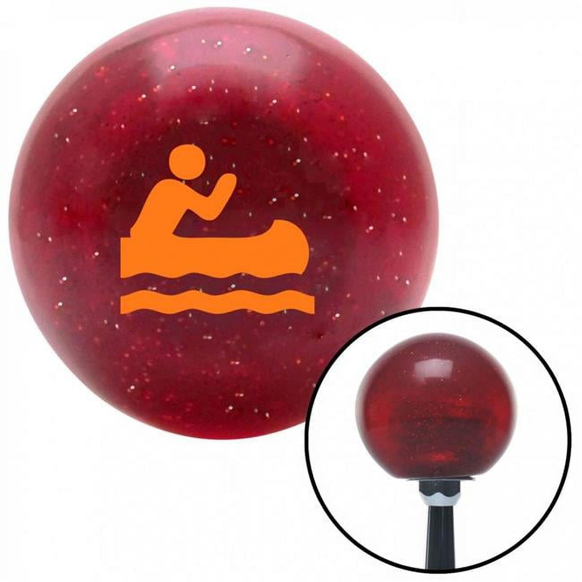 Orange Man in a Canoe Red Metal Flake Shift Knob with M16 x 1.5 Insert S47059
