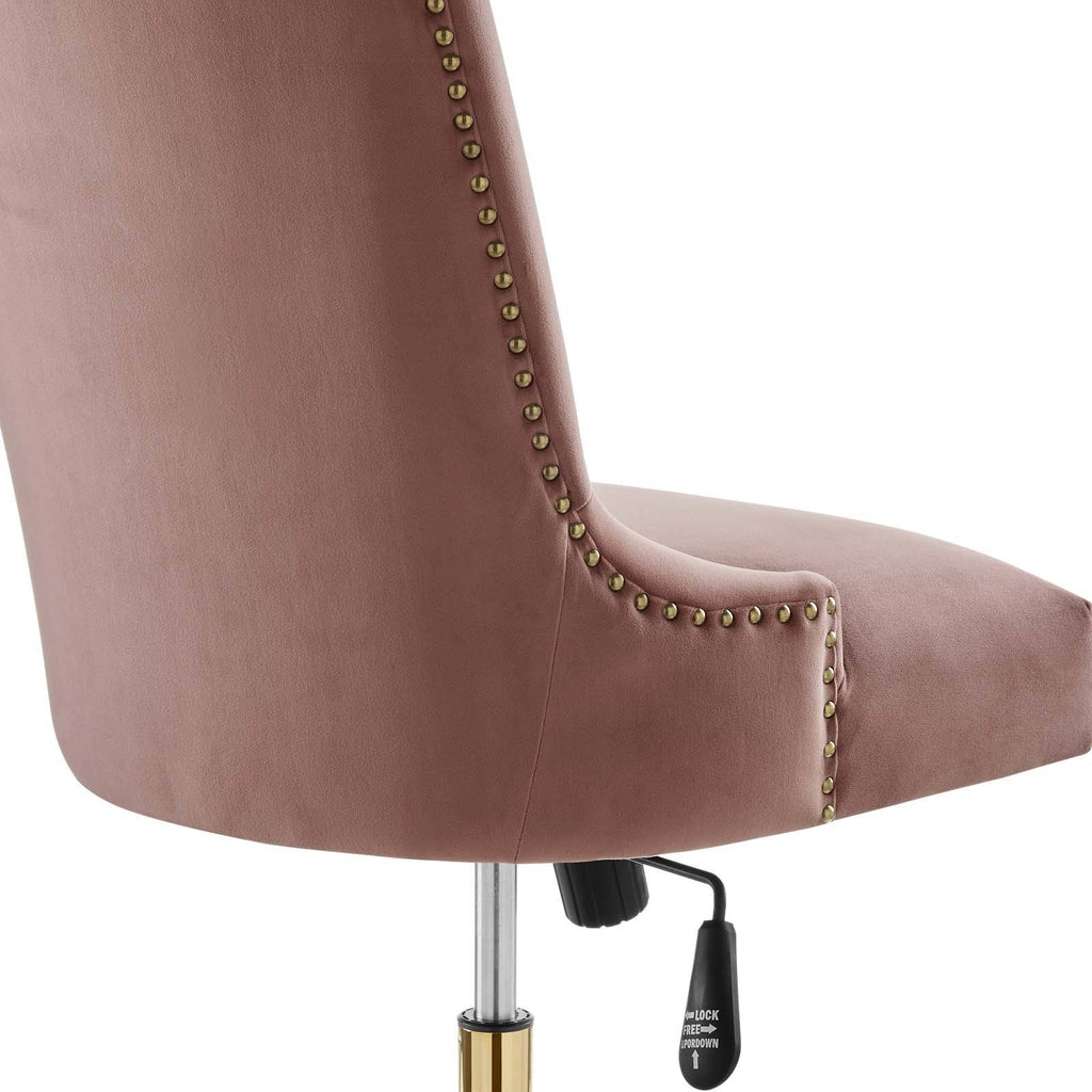 Gold Dusty Rose Performance Velvet Office Chair I854778
