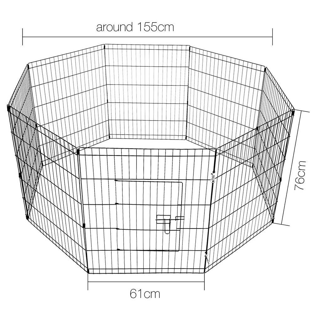 8 Panel Pet Dog Playpen Exercise Cage Enclosure M152385