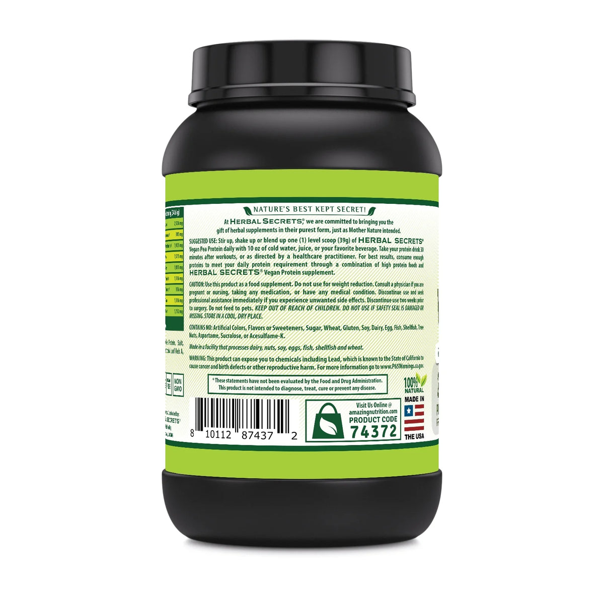 Vegan Pea Protein Powder 2 Lbs Vanilla T234