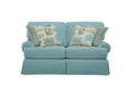 Aqua Loveseat with Four Accent Pillows U8499