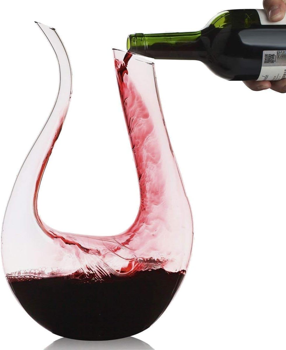 1.5L Lead-free Crystal Glass Wine Decanter, Pack of 2 T8973