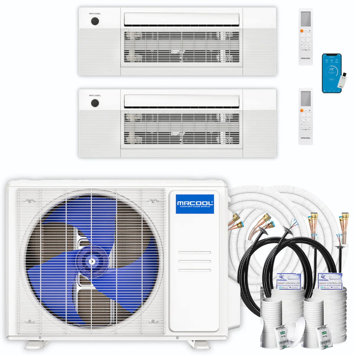 24,000 BTU 2 Zone Ceiling Cassette Ductless Air Conditioner and Heat Pump A24673
