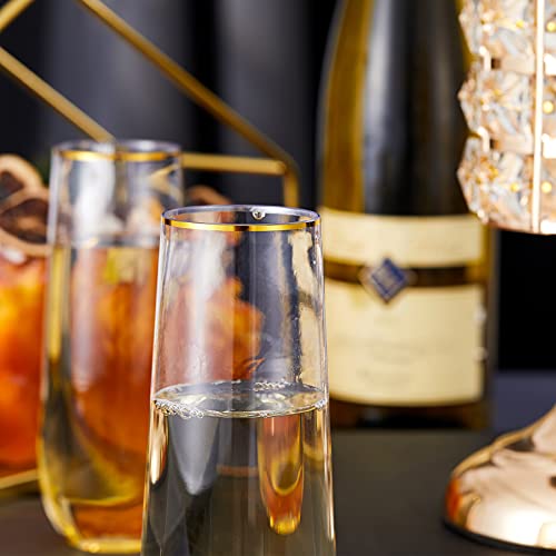 24PCS 9 Oz Stemless Plastic Champagne Flutes J948