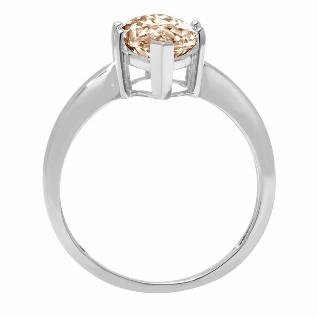 2.5ct Marquise Cut Champagne Simulated Diamond 14k White Gold Ring Size 3.75 X519071