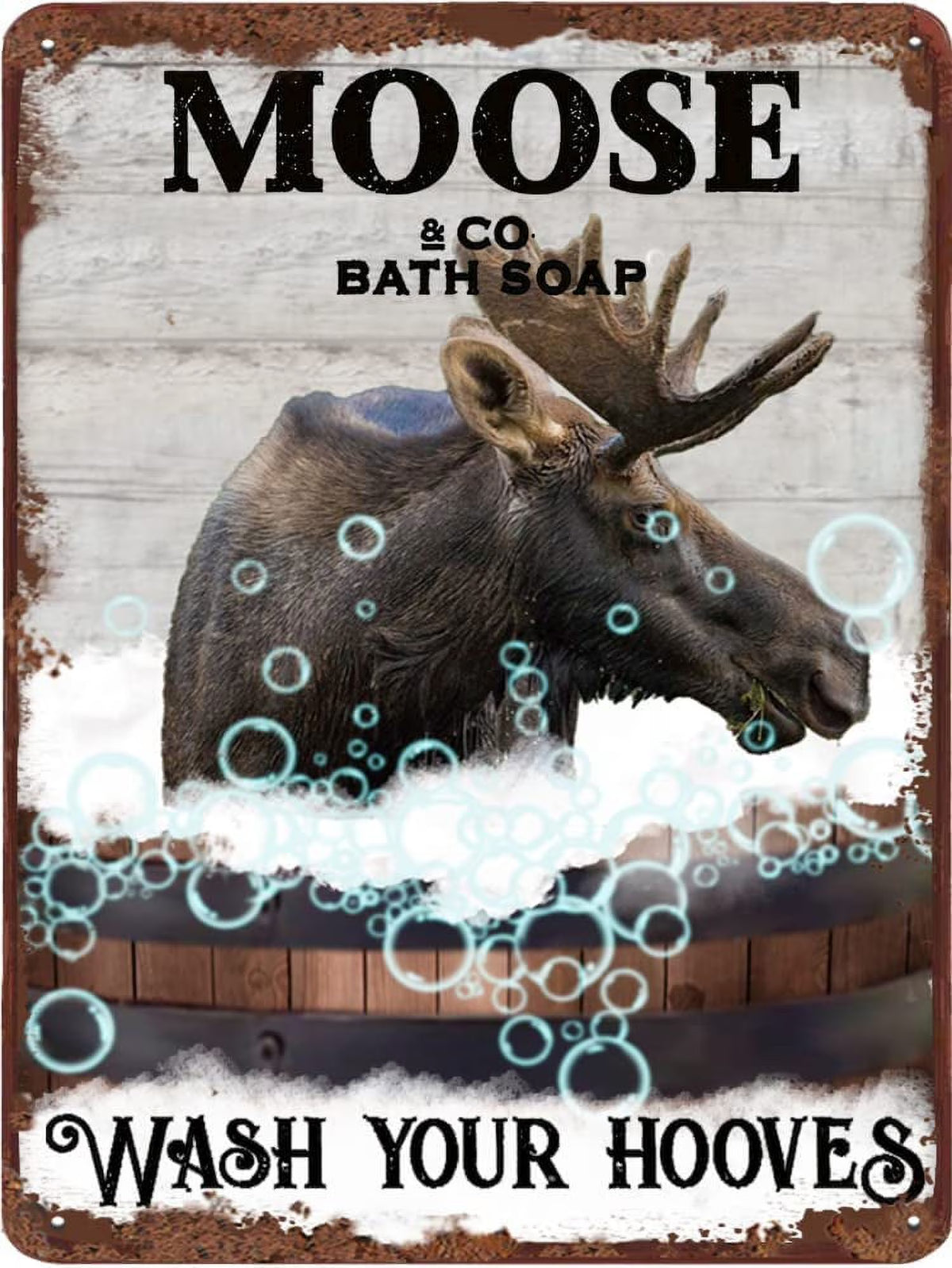 Moose Bath Soap Vintage Tin Sign 12x8 Inch X511928