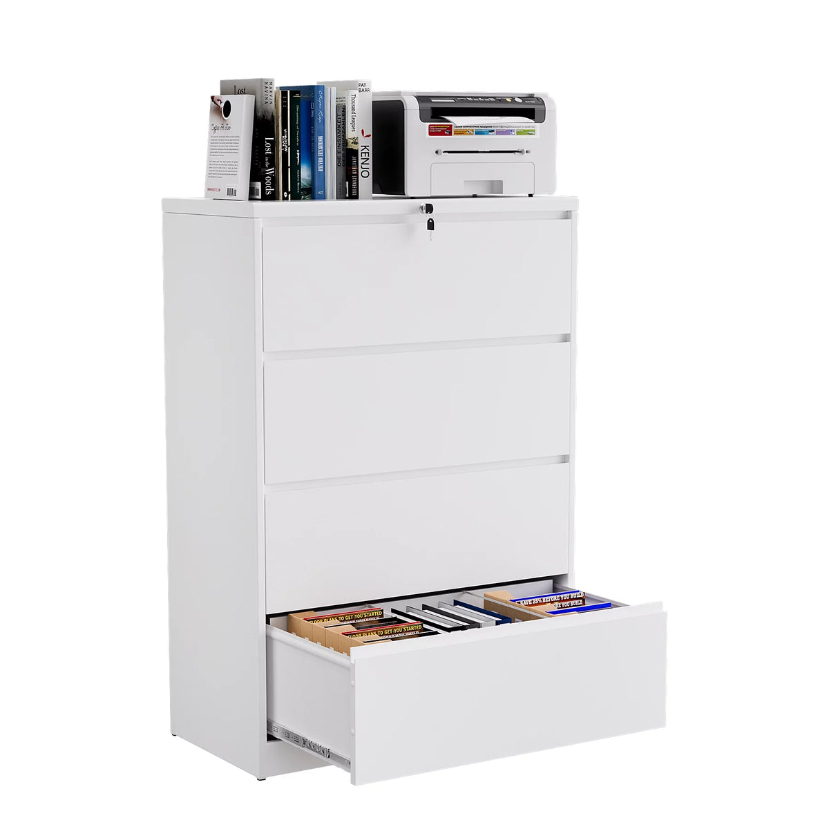 4 Drawer Metal File Cabinet with Lock F466
