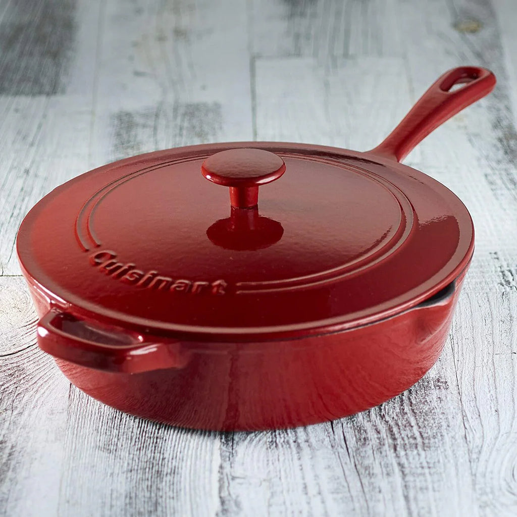 Red Enamel Cast Iron Chicken Fryer M988857