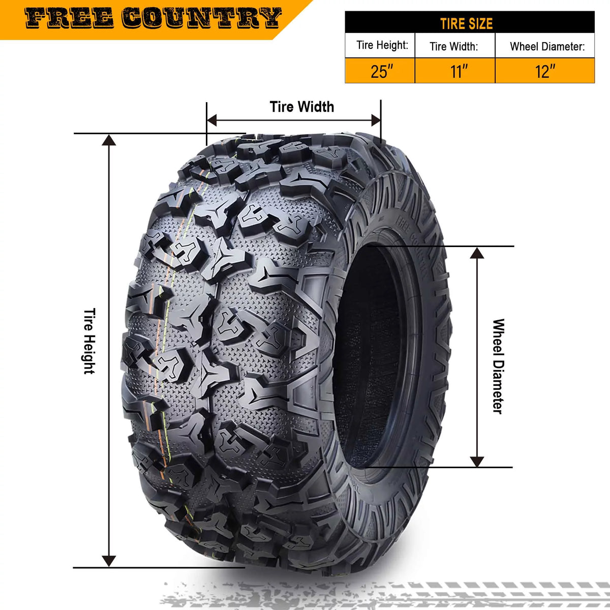 8PR ATV/UTV Tires 25x11x12 D806
