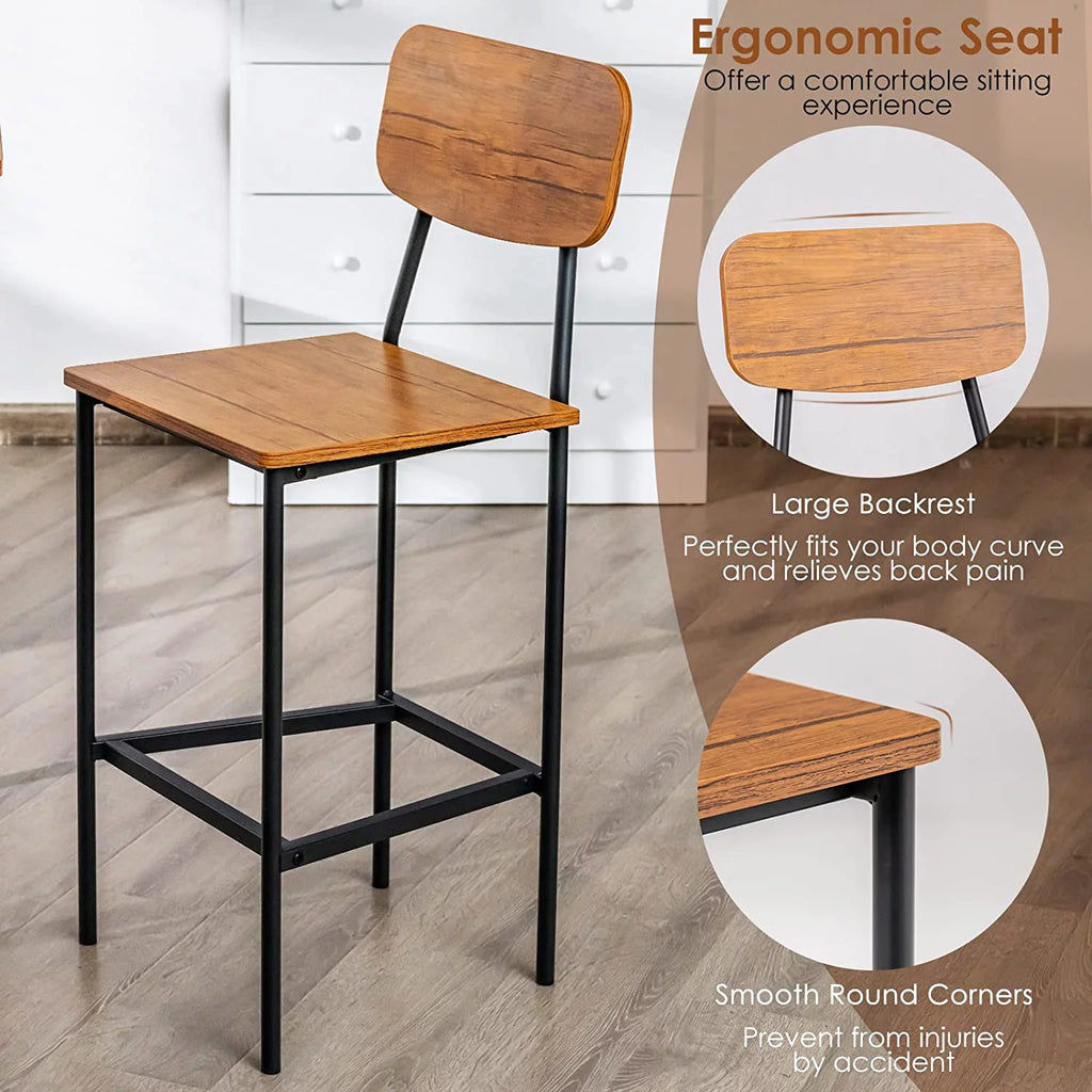 5-Piece Counter Height Dining Table Set with 4 Bar Stools B5020