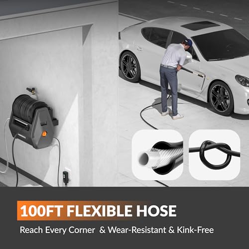 2900 PSI 2.2 GPM Electric Wall Mounted Pressure Washer with 100ft Hose L816806