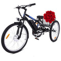 Electric Tricycle 7 Speeds 3 Wheels with Large Basket Orange F378