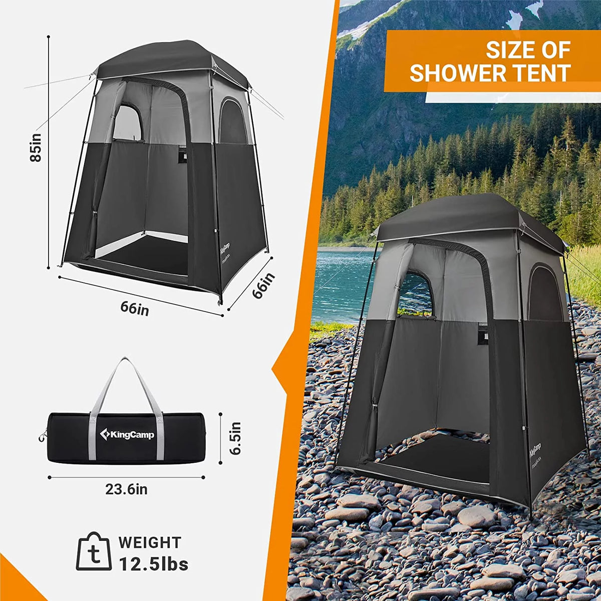 Oversized 1 Room Waterproof Camping Privacy Tent D409358
