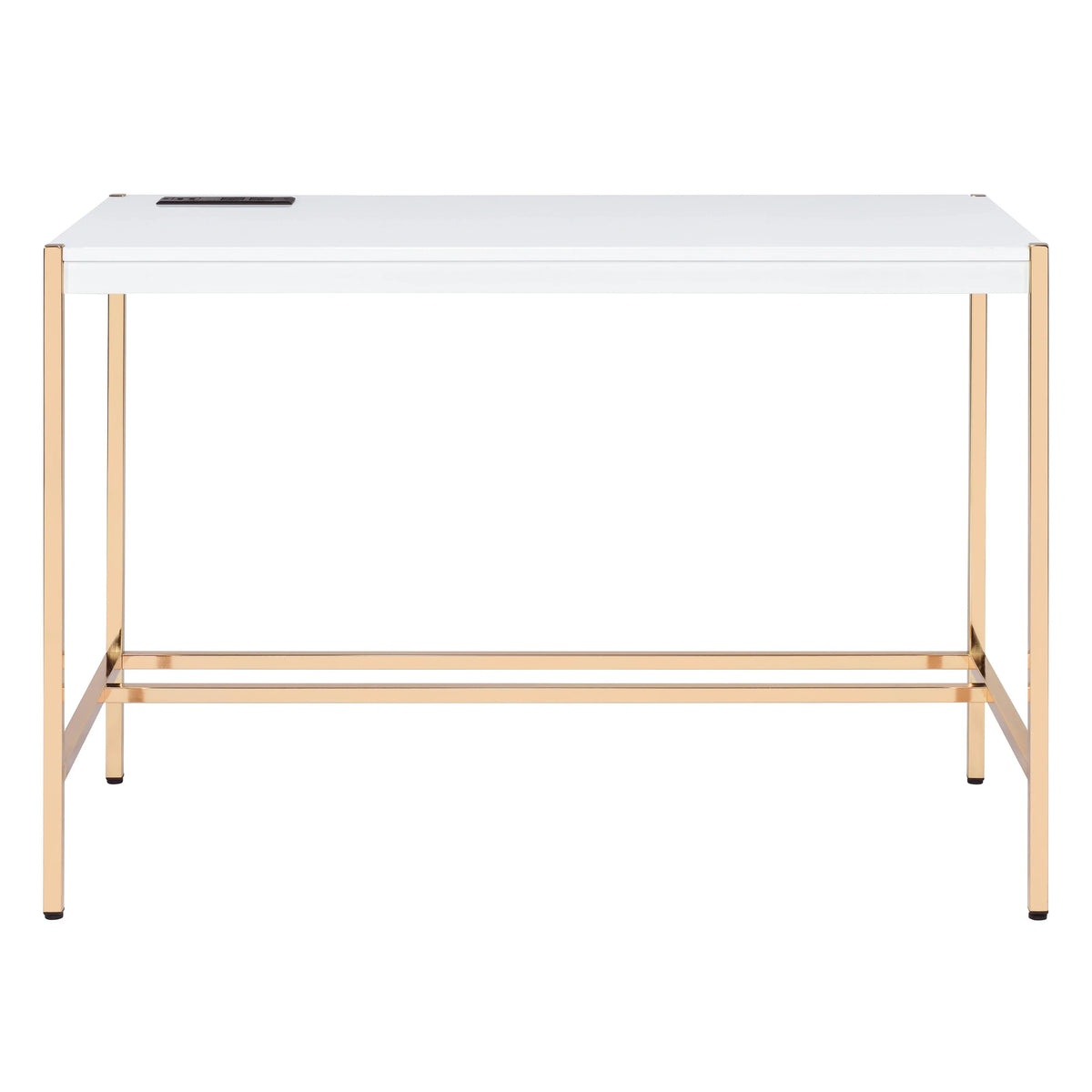 Navy Blue/Gold Writing Desk with USB Ports T1283