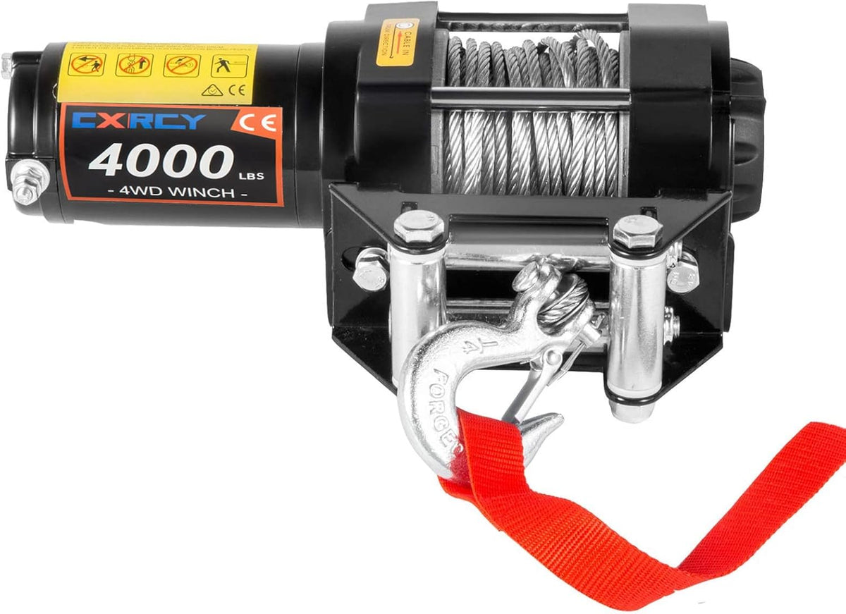 12V 4000 lbs Electric Winch Kit with Steel Rope and Wireless Remote Control N886
