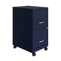 Navy 2 Drawer Metal Mobile File Cabinet T385