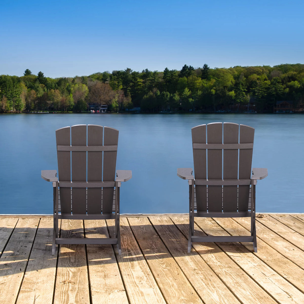 2 Pcs Weather Resistant HIPS Adirondack Chair E926282